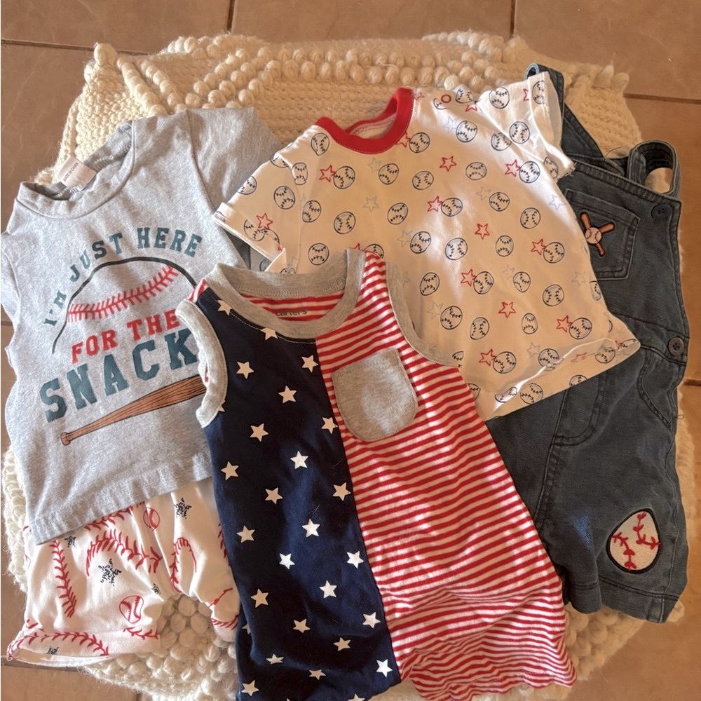 Baby Baseball Americana Themed Clothing Set